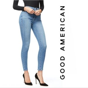Good American Good Legs Blue High Rise Skinny Jeans Stylish Shaping Size 00/24